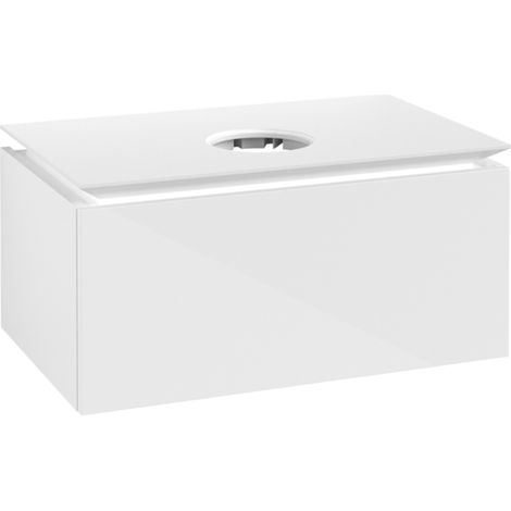Lavabo VB US Legato 800x380x500mm 1 vasque extractible avec cuvette intégrée blanche brillante (1/4)