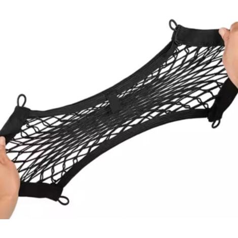 Sac filet élastique noir pour voiture, 2530cm, 1 pièce, sac filet de rangement, sac filet de rangement pour appareils électriques, filet de voiture. (1/5)