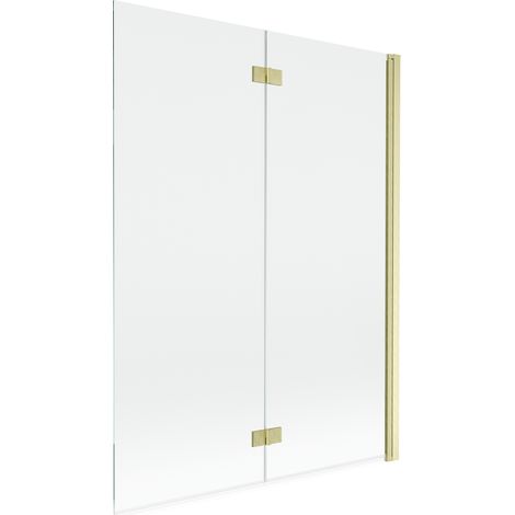 Mexen Mist mampara de ducha de 2 paneles derecha 130 x 150 cm, transparente, dorado cepillado - 8A9-130-002-55-00-P (1/5)