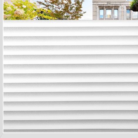 Film pour fenêtre effet store – 45x200 cm – Non adhésif – Protection privée – Anti-UV – Mat rayé (1/5)