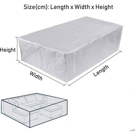 Housses pour Mobilier de Jardin, Housse De Protection Salon De Jardin Carré, Bache Table Jardin pour Ensembles de Table et de Canapé avec Corde et Boucle Verrouillage 140x140x75cm (1/4)
