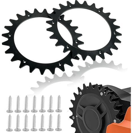 Pointes pour tondeuse robot noires Ø 205 mm avec 14 vis compatibles avec Worx Land droid S et M S300 S450i S700i M500 M700 M800i M900 M1000 M1000i (1/5)