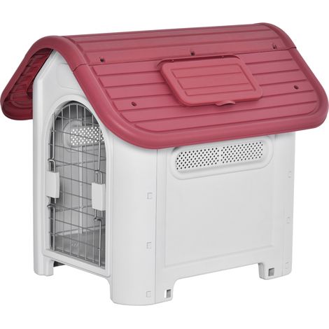 Cuccia da esterno per cani in plastica rossa MODENUIT (1/4)