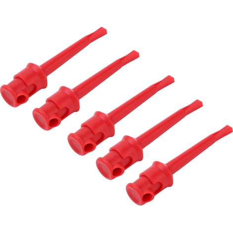 Lot de 10 Pinces Crocodile J.30007 pour Multimètre, Test Électronique, Mesure de Tension, Circuit, Rouge (1/5)