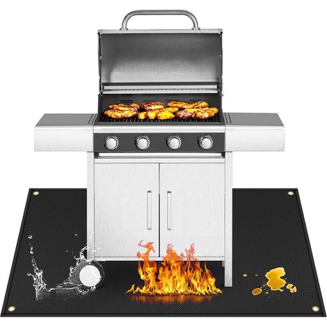 Tapis ignifuge pour barbecue à gaz - Protection du sol pour terrasse - Tapis de barbecue facile à nettoyer - Pour barbecue à gaz Weber - 60 x 105 cm (1/5)