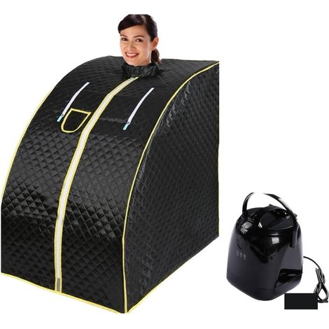 Kit de sauna portatif Salle portative de générateur de sauna à vapeur, pot de vapeur 2.0L amincissant le support en métal fort d'acier inoxydable de station thermale de bain Tente de sauna personnelle (1/5)