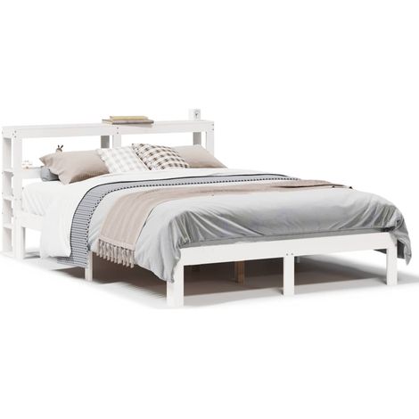 Maison Exclusive - Cadre de lit avec tête de lit sans matelas blanc 120x190 cm
