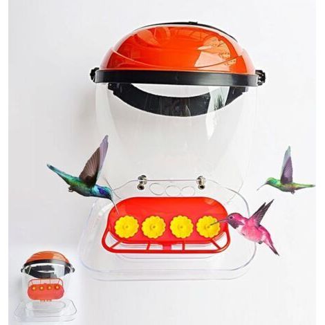 Casque mangeoire à colibris, Dispositif d'observation mains libres en extérieur, Conception à 4 ports d'alimentation