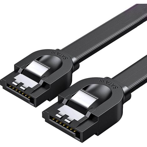 Cavo piatto SATA 1.0-3.0 fino a 5Gb/s 0,5 m - nero (1/5)