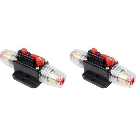 2 disjoncteurs réversibles à fusible réarmable pour applications audio photovoltaïques, porte-fusible 20 A (1/5)