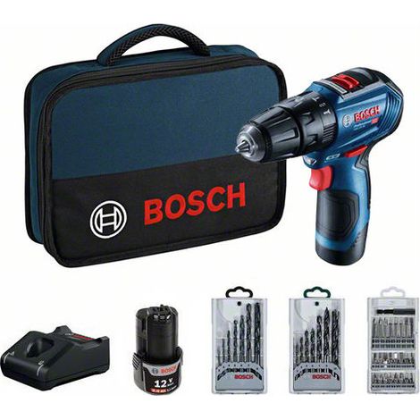 Bosch - 12V Akku-Bohrschrauber mit Zubehör, 2x 2,0 Ah Li-Ion Akku, Ladegerät 06019G9101 (1/2)
