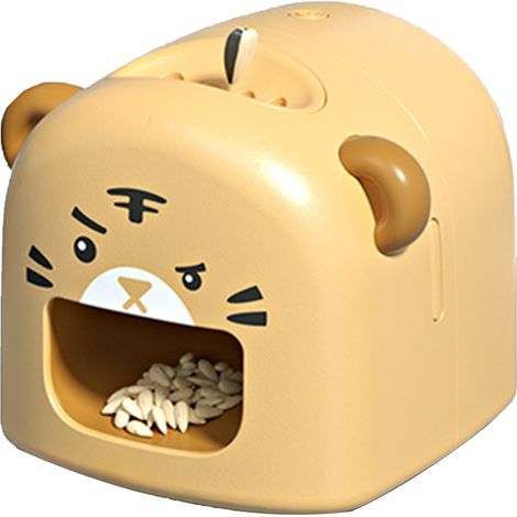 Ouvre-graines de tournesol électrique automatique, outil de décorticage de graines en forme d'animal mignon pour enfants, jaune (1/5)