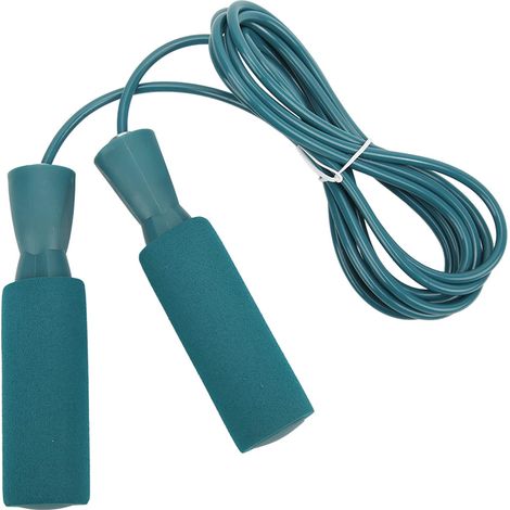 Corde à sauter en fil d'acier, double couche ajustable, pour hommes, femmes et enfants, bleue (1/5)