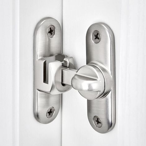 Verrou de porte battante doré - Loquet de sécurité réglable à 90/180 degrés pour une confidentialité optimale - Verrou élégant pour portes coulissantes, fenêtres, jardins, placards, salles de bains et