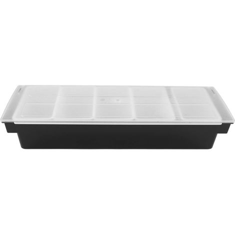 Boîte d'assaisonnement de cuisine avec couvercle, multi-grilles, épices pour la maison, sel, sucre, noix, bonbons, fruits secs, noir 5