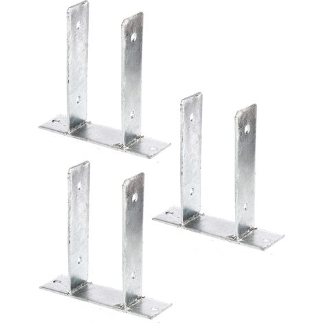 GAH-Alberts 213015 212797 - Supporto per palo a U, da avvitare, zincato a caldo, larghezza 91 mm, set da 3 (1/2)