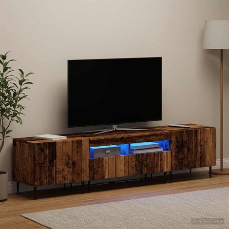 vidaXL Conjunto de 3 Muebles para TV con LED ZWOLLE Madera envejecida (1/5)