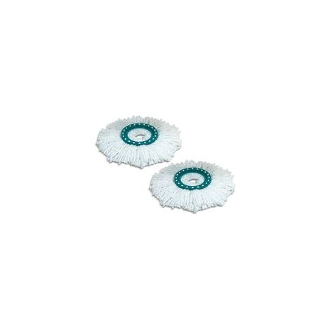 lot de 2 têtes de rechange Clean Twist Disc Mop, idéal pour les carrelages et sols en pierre, microfibre absorbante eau et saleté, franges de remplacement, facile à changer (1/5)