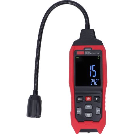 Détecteur de gaz combustible avec alarme sonore et lumineuse, écran couleur HD, testeur de fuites de gaz portable et éclairage. (1/5)