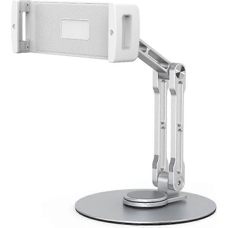 Support de tablette à bras long avec pince, conçu pour les tablettes et les ordinateurs de bureau. (1/5)