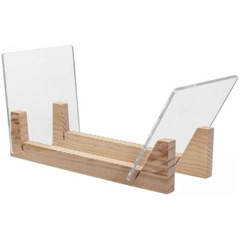 Estante para almacenar discos de vinilo, apila hasta 50 álbumes, hecho de madera maciza con acrílico transparente