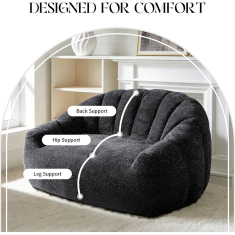 Pouf-canapé Starry Sky Patte d'Ours, assise moelleuse et spacieuse, fauteuil-pouf XXL avec repose-bras, coussin garni pour salon, chambre ou détente. (1/5)