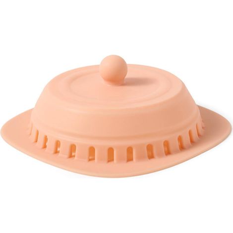 Bouchon de Débouchage Silicone pour Évier/Salle de Bain Anti-Débordement avec Ventouse et Filtre à Cheveux - Matériau Silicone Souple, Dimensions 15x15cm, Coloration Verte/Rose/Foncée, Paquet Complet (1/5)