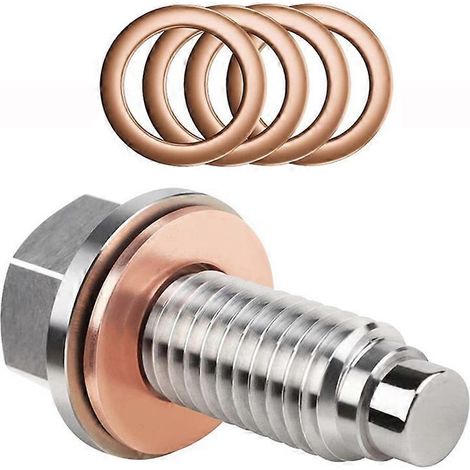 Bouchon de vidange d'huile magnétique M14x1,5, aimant néodyme, vis en acier inoxydable (1/5)