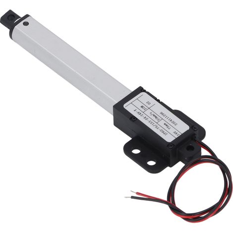 Vérin électrique linéaire miniature 24V CC avec ailettes, actionneur télescopique automatique, poussée 20N, course 75mm, vitesse 30mm/s (1/5)