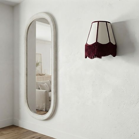 Aplique de Pared Blanco y Burdeos con Flecos  Serie YARA II (1/5)
