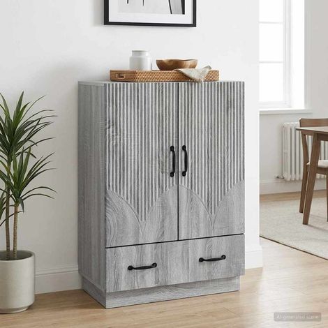 vidaXL Buffet Sonoma gris 66 x 34,5 x 92 cm Bois d'ingénierie (1/5)