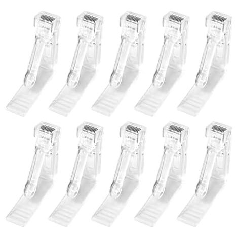 Lot de 10 pinces à nappe transparentes, pour extérieur, avec plume, réglables et résistantes aux intempéries, pour jardin, balcon et intérieur (1/5)