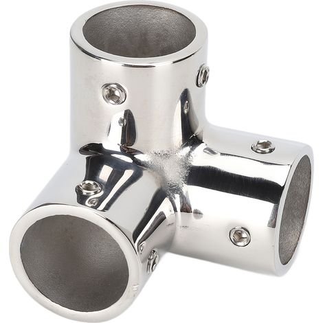 3-Wege-Eck-T-Stück, Edelstahl 316, hochglanzpoliert, Yacht-Handlauf-Winkelrohrverbinder, Φ22 mm (1/5)