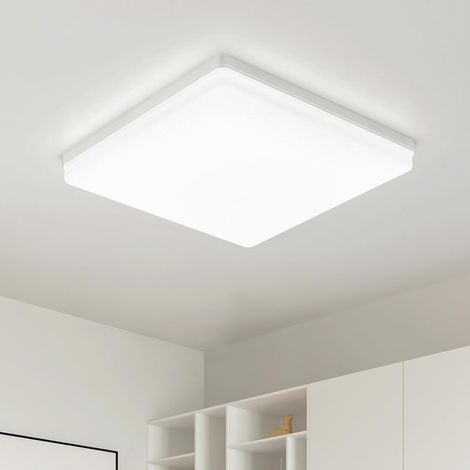 Plafonnier LED UFO Panel: 30CM 48W Carré Lampes de Plafond Moderne 4000K, 4800LM Luminaire Plafonnier Étanche IP44 pour Chambre, Salle De Bain, Salon, Cuisine, Bureau [Classe énergétique E] (1/5)