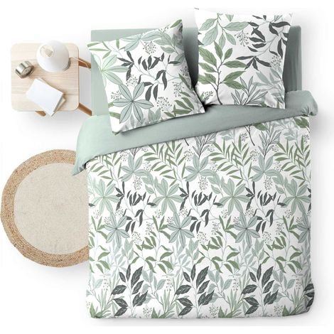 Housse de couette 240 x 220 cm + 2 taies – Coton 42 fils – Tivoline Sauge