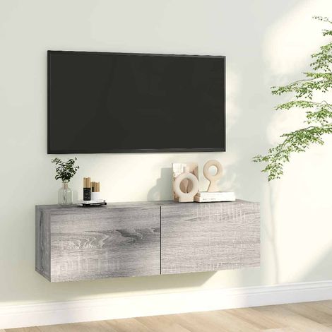 Armoire murale TV Meuble TV Sonoma gris 100x30x30 cm Bois d'ingénierie (1/5)