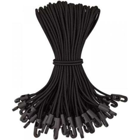 Lot de 50 tendeurs élastiques avec crochets, tendeurs en caoutchouc avec crochets pour bâche de piscine de haute qualité