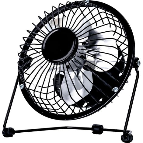 1 Ventilateur de bureau,USB,câble intégré,lames métalliques 10,2 cm,inclinable,bureau (1/5)