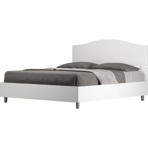 Letto Matrimoniale - DORES - Dimensione Rete: 160x190 - Colore: Bianco Frassino - Tipologia Letto: Con Rete e Contenitore (1/4)