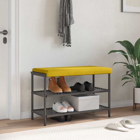 vidaXL Coussin de banc Velours Jaune Profondeur 35 cm (1/5)