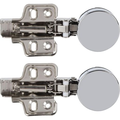 2 amortiguadores de bisagra para puertas de cristal de armarios, 10,93,5 cm, color plata, material de acero laminado en frío. (1/5)