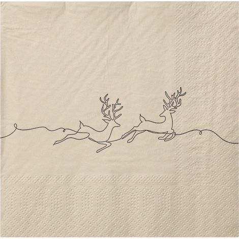 Eglo Servietten Hirsche Pasig beige 16,5 x 16,5 cm - 20er Pack Servietten (1/3)