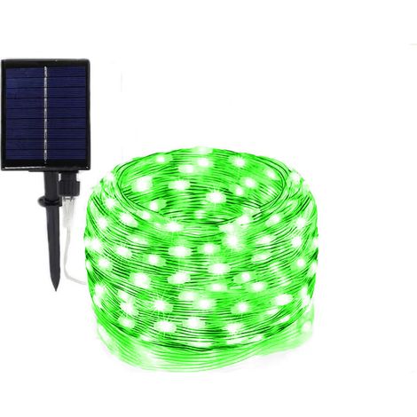 TRADE SHOP - Striscia Luminosa Led 30 Mt Con Pannello Solare Picchetto Catena Luce Decorazioni Kyp-30 - -Verde      -