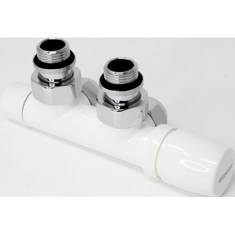 Ensemble robinet ILHINA équerre à droite blanc entraxe 50 mm tube cuivre Ø12/14 - THERMADOR KIRCDC