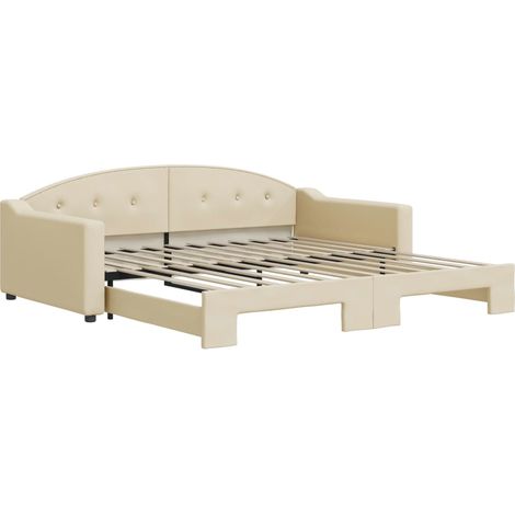 Maison Exclusive - Tagesbett Ausziehbar Creme 100x200 cm Stoff
