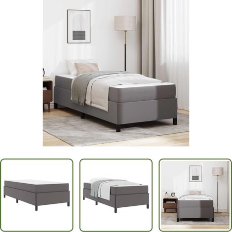 Cadre de lit - Cadre de lit avec matelas Gris 80 x 200 cm tissu (1/5)