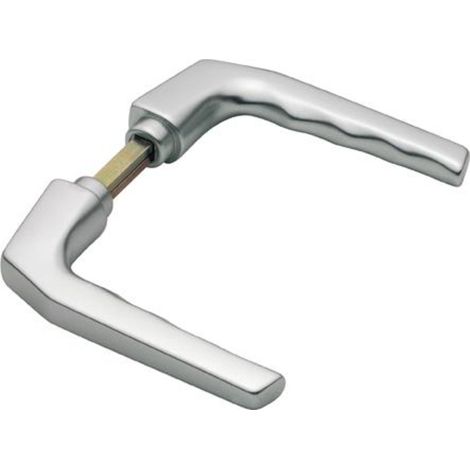 Paire de poignées de porte Frankfurt 117L en aluminium F1 sans rosace, 4 points de fixation, 8 mm