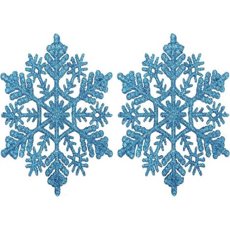TuseRxln Glitzernde Weihnachtsbaumdekorationen aus Kunststoff (10 cm, Hellblau)