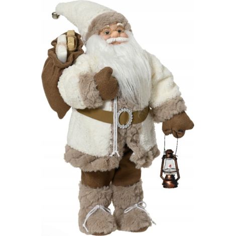 Weihnachtsmannfigur, Polyester, 45 cm, beige, 1 Stück
