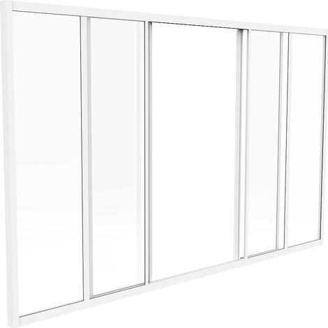 Verrière coulissante en aluminium thermolaqué blanc 180 x 105 cm (L x H) – RAVENA